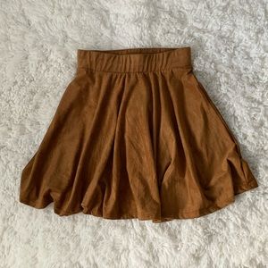 Brown/ Tan Suede Skirt